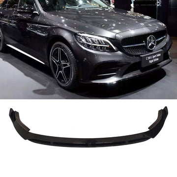 Front Bumper lip for 2019-2021 Mercedes Benz W205 C Class with AMG Package Lower Splitter Gloss Black